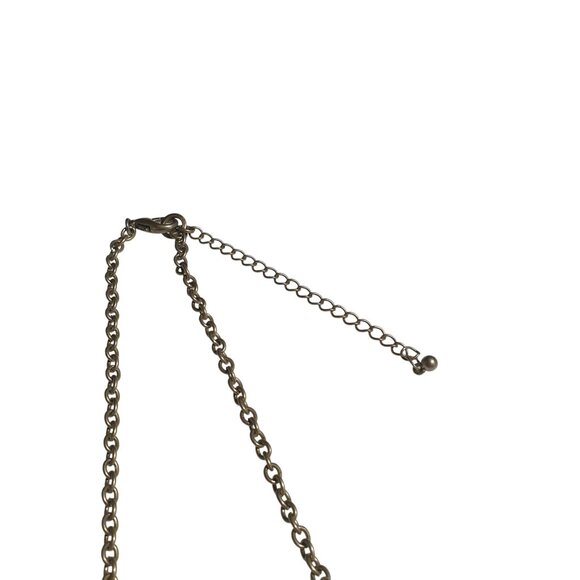 Large Hammered Gold Tone Statement Necklace Geometric Shapes Adjustable Costume - Picture 4 of 7